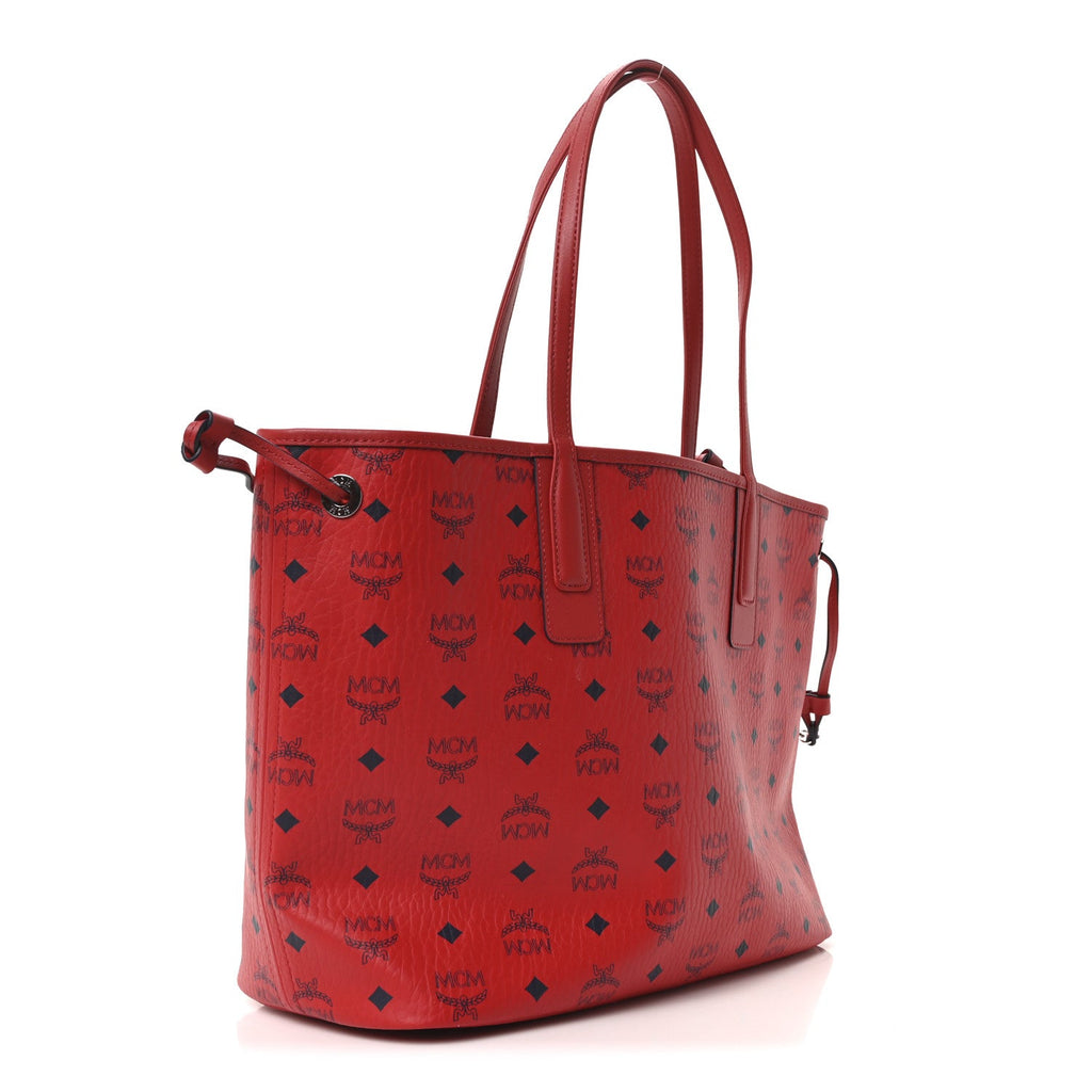 Visetos Medium Liz Reversible Shopper Tote Candy Red