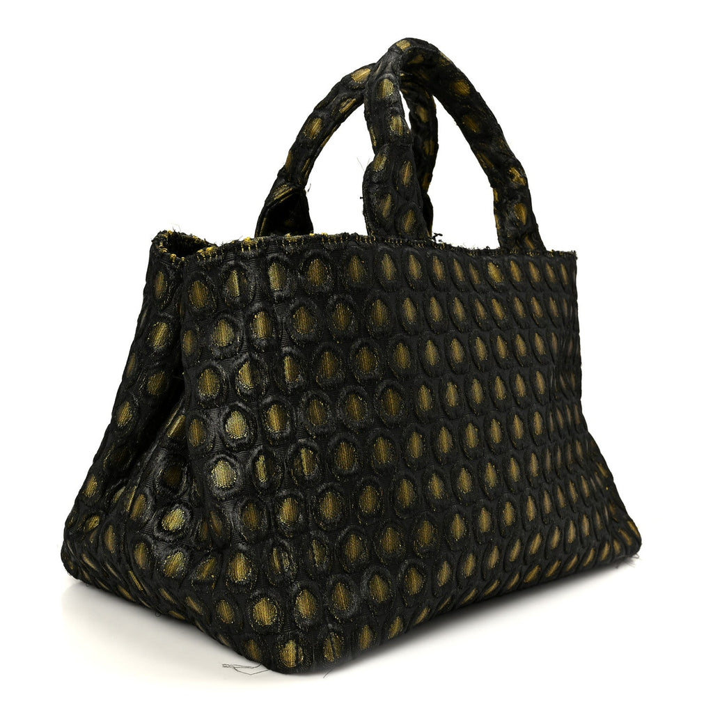 Tessuto Jacquard Canapa Tote Giallo