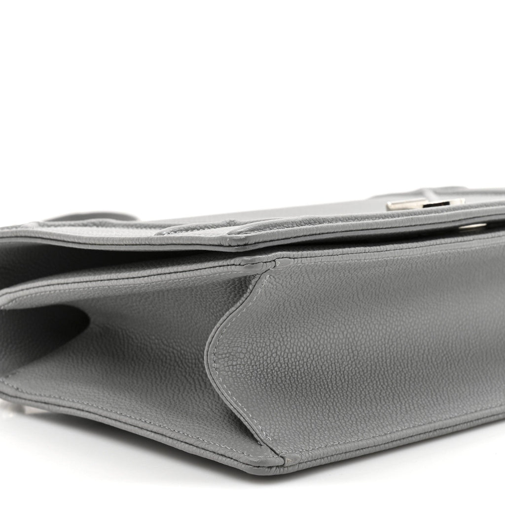 Grained Calfskin Medium Diorama Flap Bag Gris
