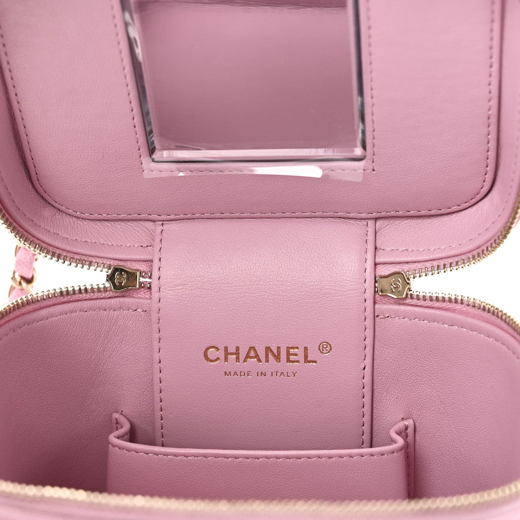 Caviar Quilted Small CC Vanity Case Pink