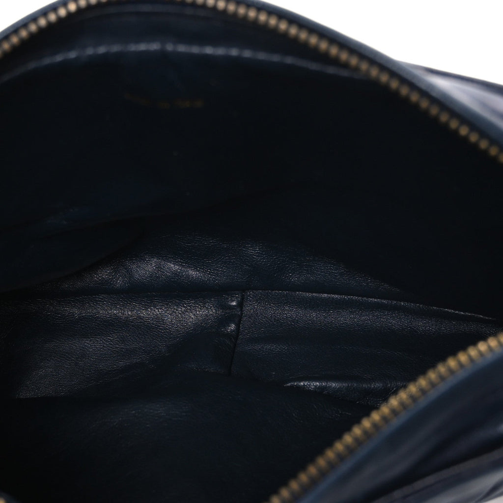 Lambskin Quilted CC Tassel Camera Case Navy