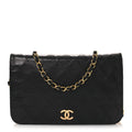 Lambskin Quilted Small Single Flap Bag Black