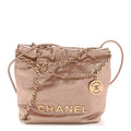 Metallic Calfskin Quilted Mini Chanel 22 Copper
