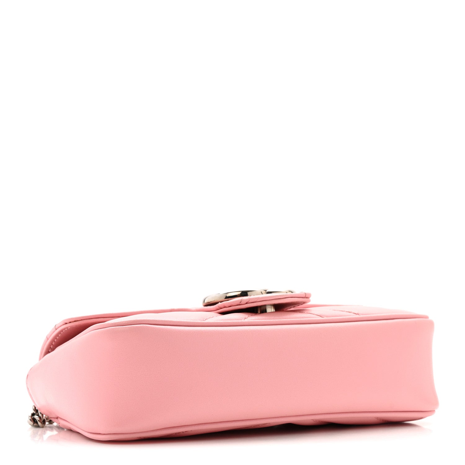 Calfskin Matelasse Super Mini GG Marmont Shoulder Bag Wild Rose