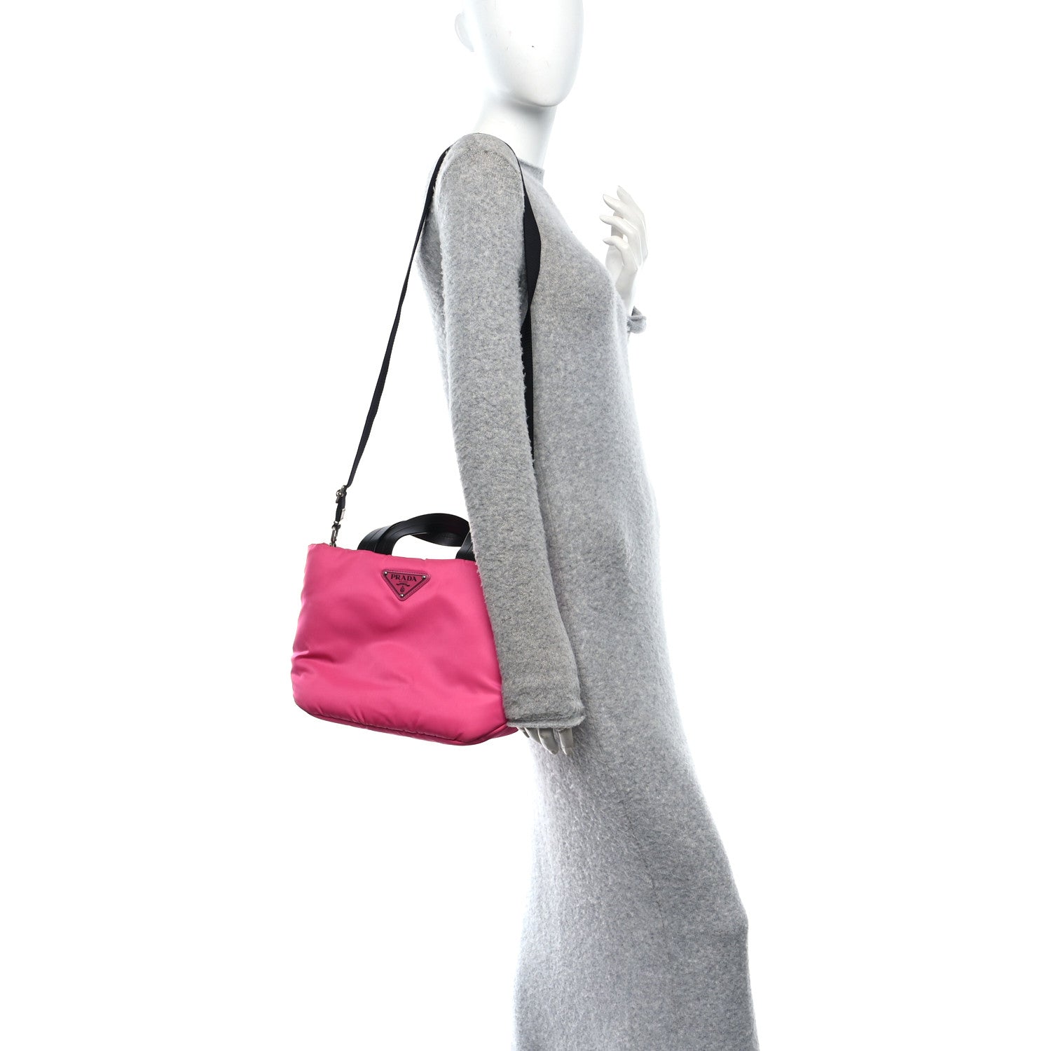 Tessuto Nylon Soft Padded Shopping Tote Fuxia