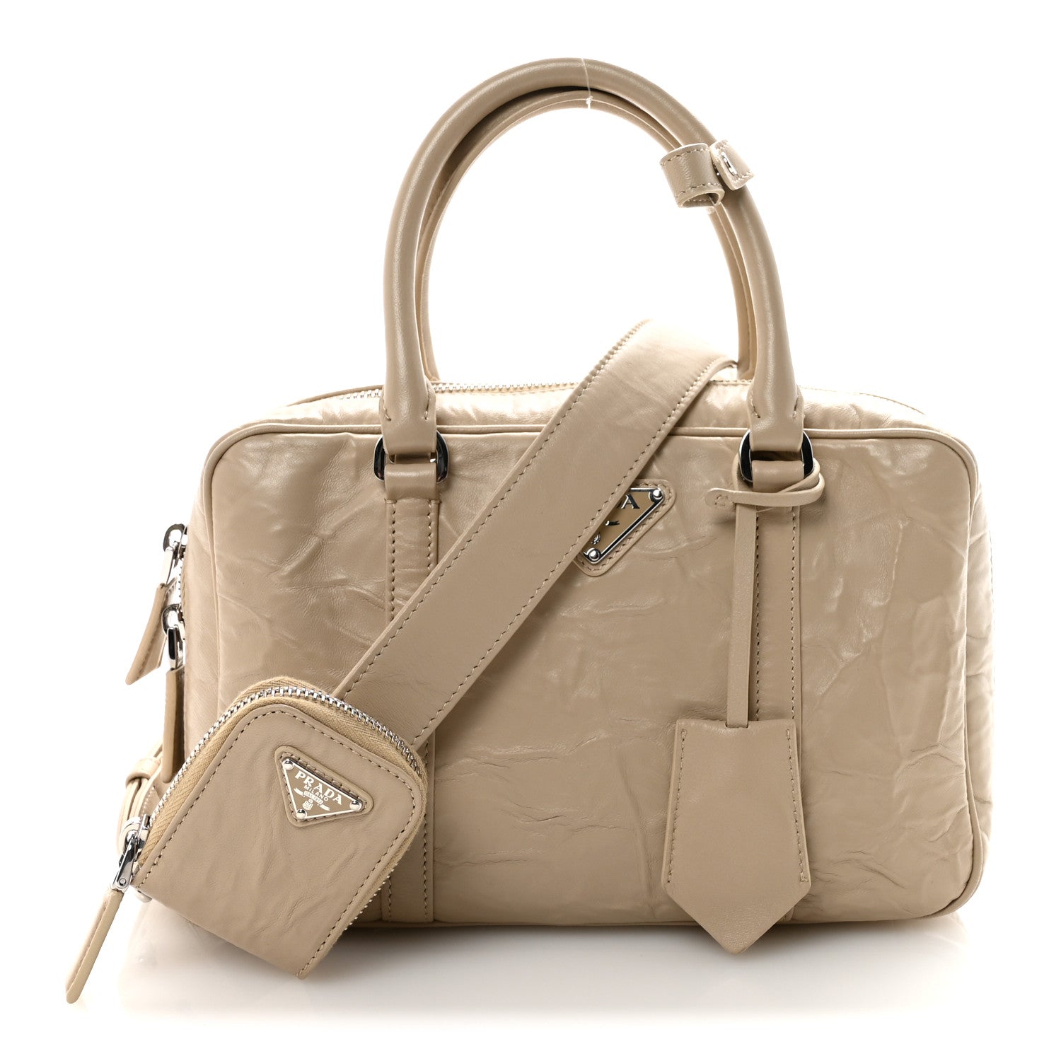Nappa Antique Medium Re-Edition 2001 Two Handle Bag Deserto
