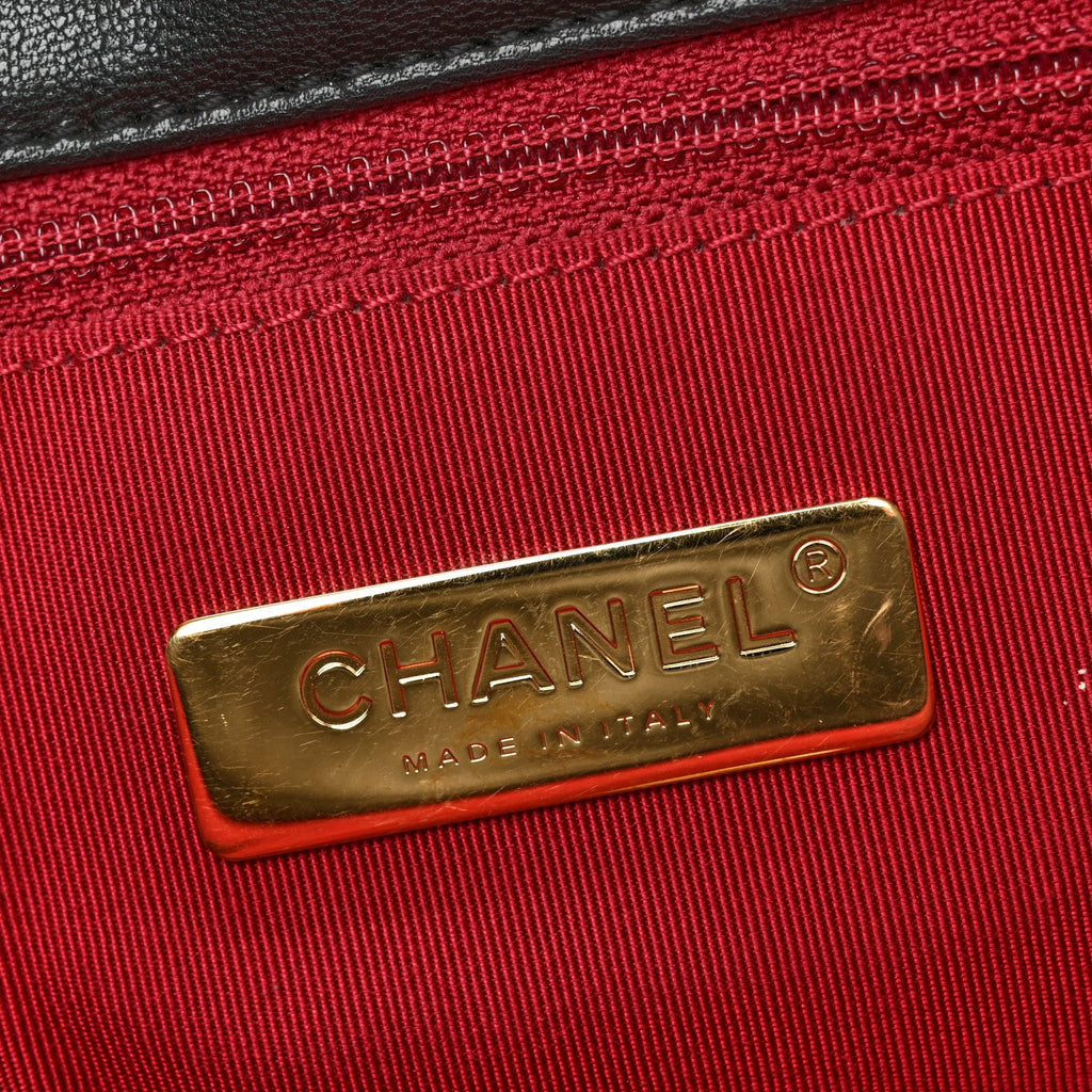 Lambskin Quilted Large Chanel 19 Flap Black