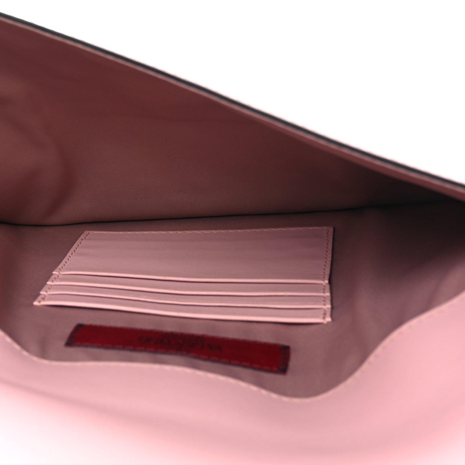 Pebbled Calfskin Large Rockstud Envelope Clutch Water Rose