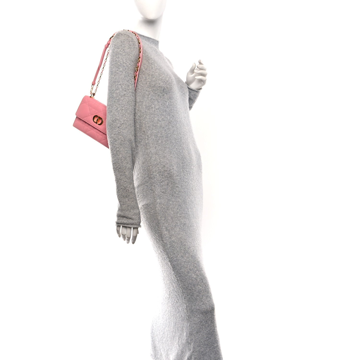 Lambskin Macrocannage Mini Miss Caro Bag Pink