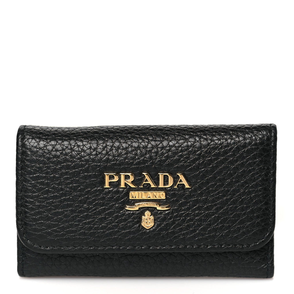 Vitello Grain Move 6 Key Holder Black