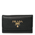 Vitello Grain Move 6 Key Holder Black