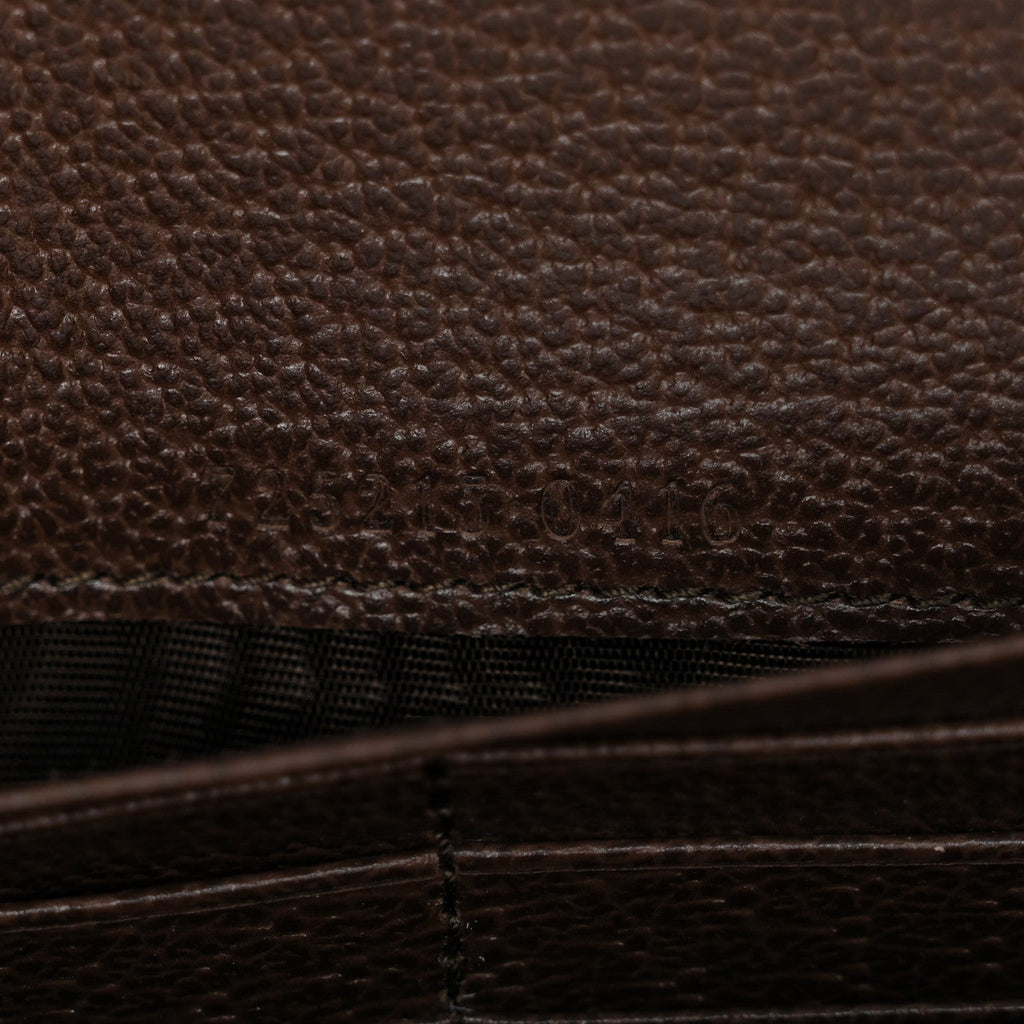 GG Supreme Monogram Textured Dollar Calfskin Blondie Continental Chain Wallet Beige Ebony New Acero