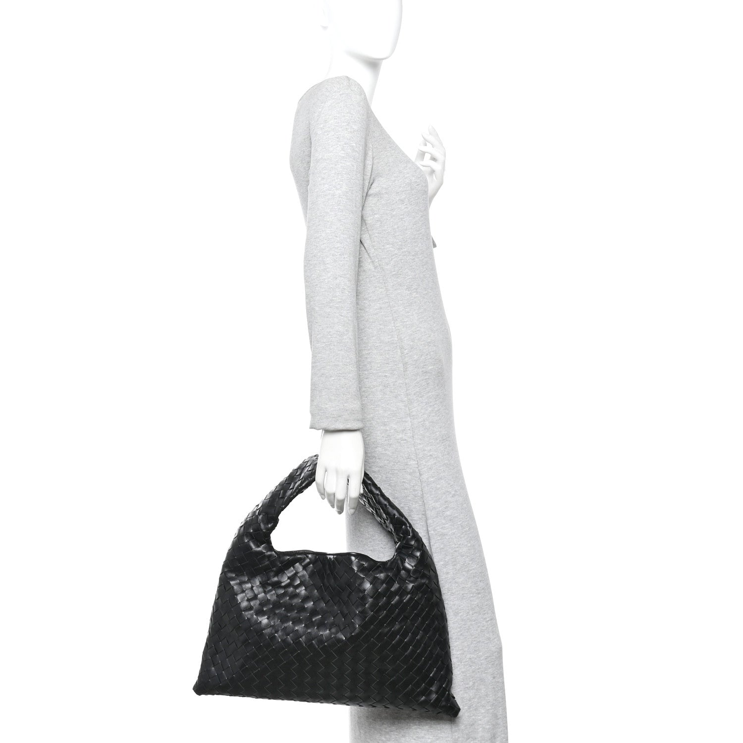 Calfskin Intrecciato Small Hop Black