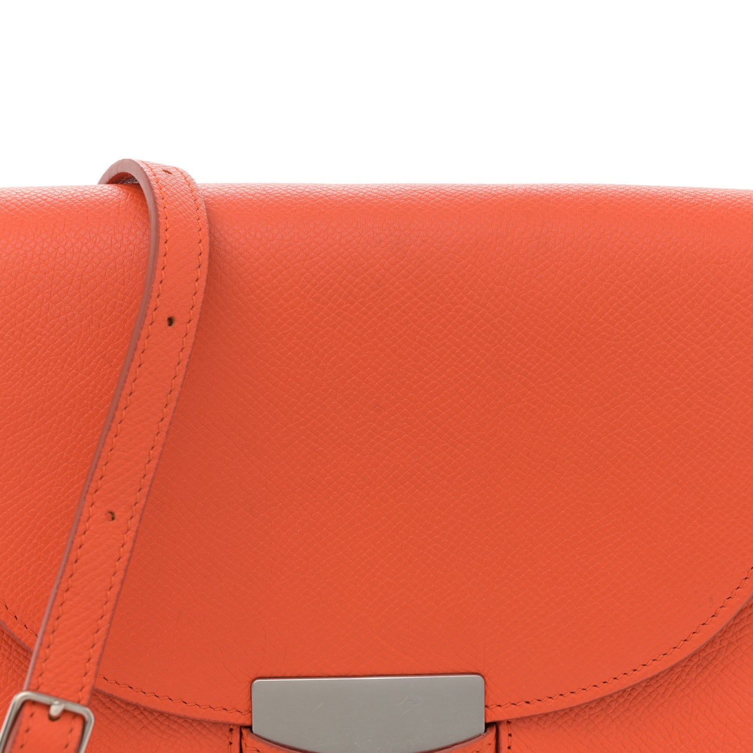 Grained Calfskin Small Trotteur Orange