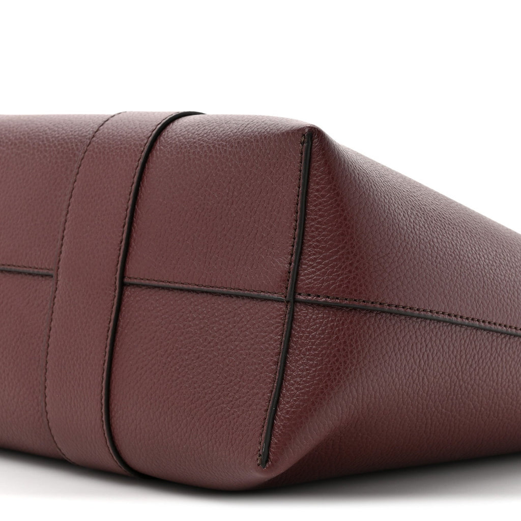 Small Classic Grain Bayswater Tote Burgundy Oxford Blue