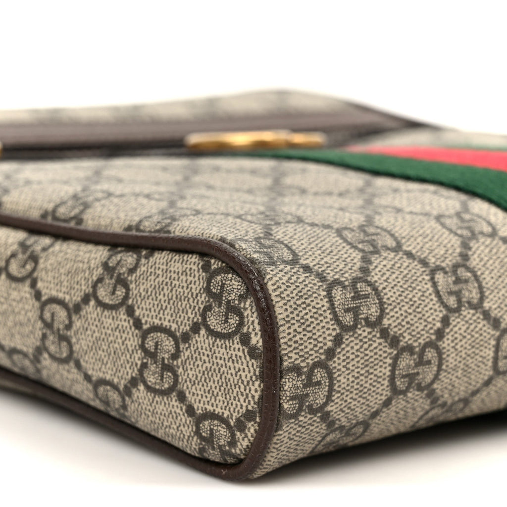 GG Supreme Monogram Web Small Ophidia Messenger Bag Brown