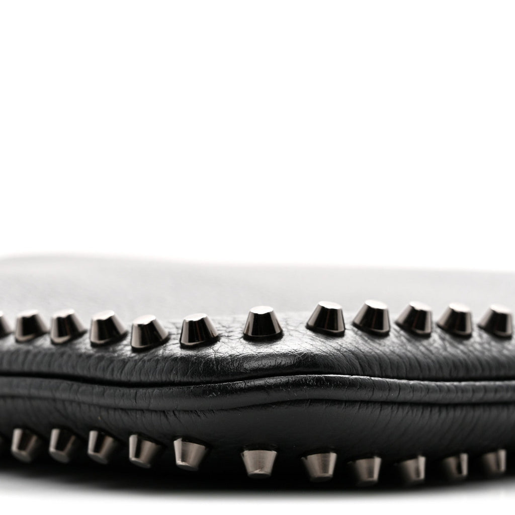 Calfskin Studded Loubiposh Clutch Black