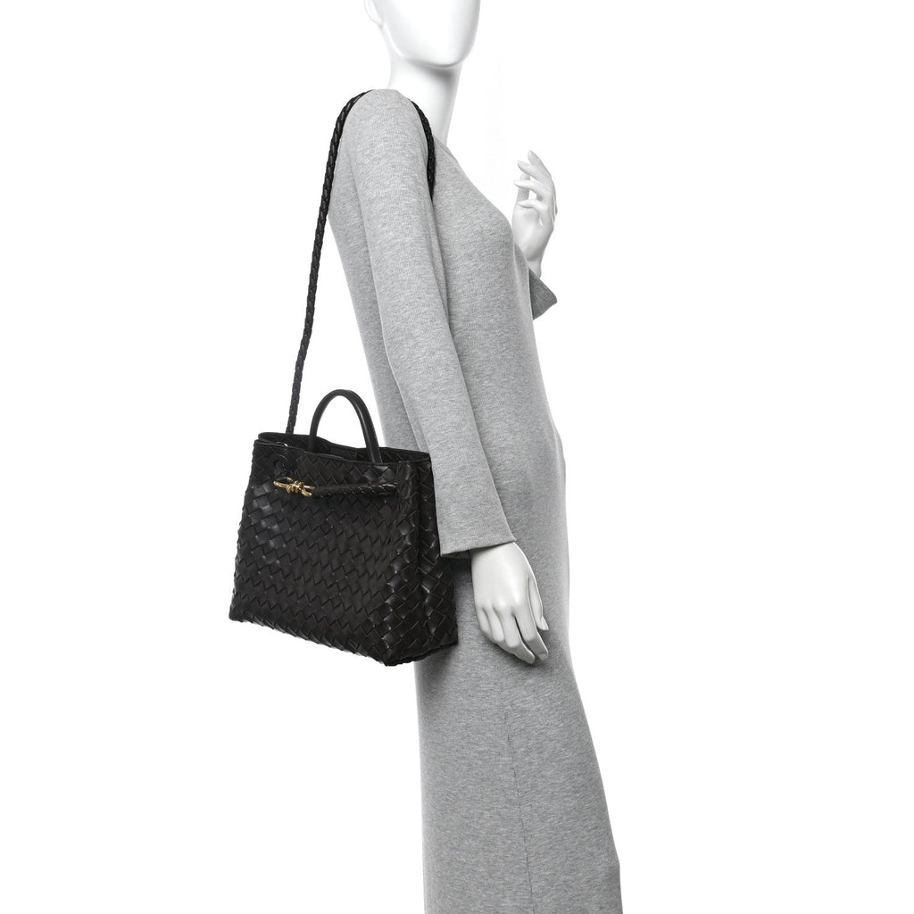 Nappa Intrecciato Medium Andiamo Shoulder Bag Fondant