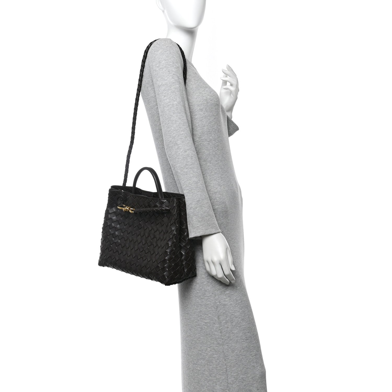 Nappa Intrecciato Medium Andiamo Shoulder Bag Fondant