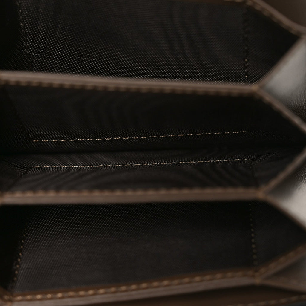 Vitello Soft F is Fendi Bi-Color FF 1974 Embossed Gusseted  Holder Maya Black