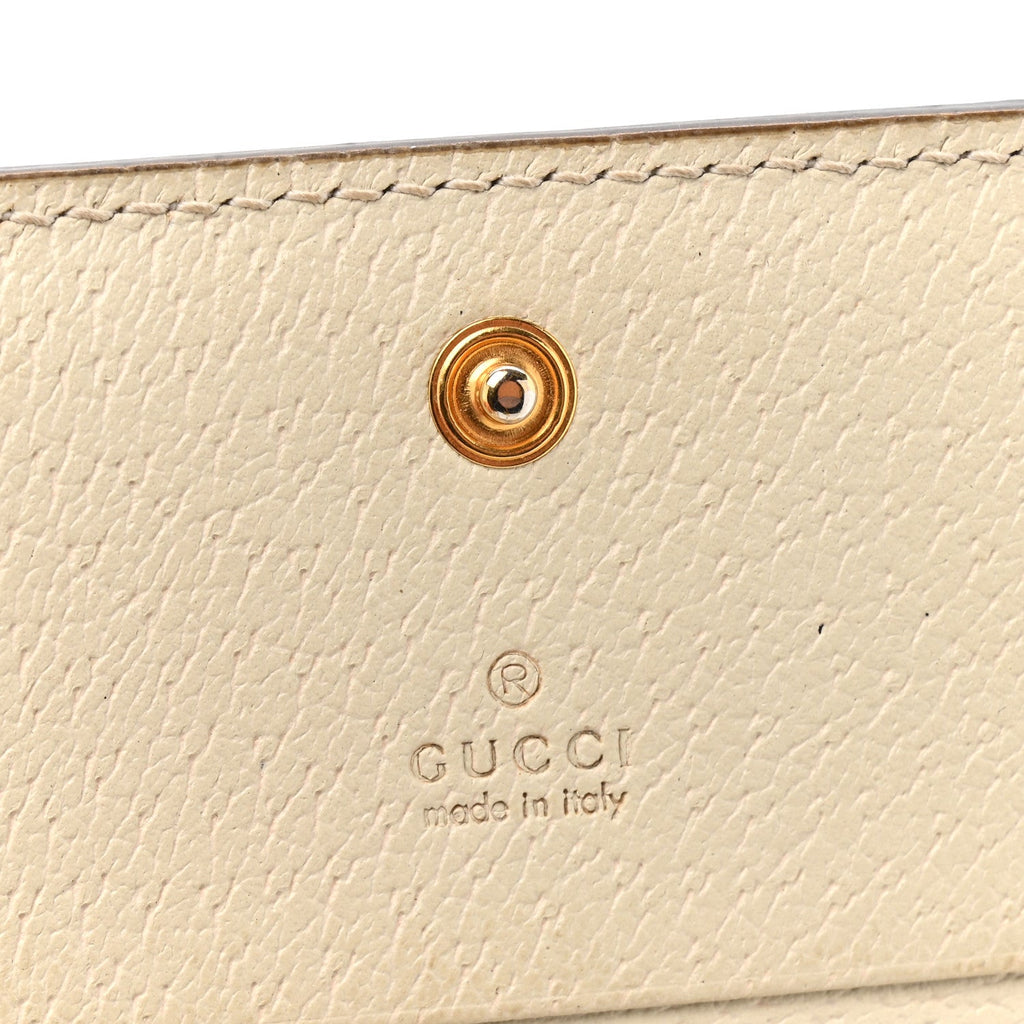 Textured Calfskin Web Ophidia  Case Mystic White