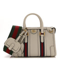 Koi Calfskin Web Mini Bauletto Duffle Top Handle Bag Mystic White