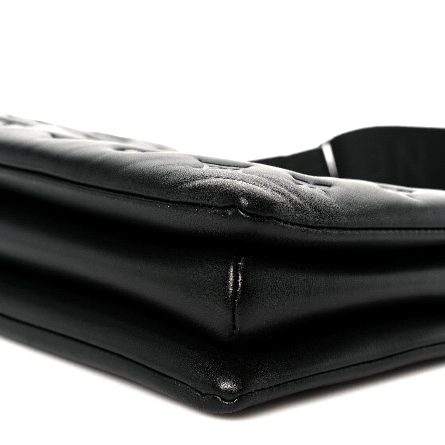 Lambskin Embossed Monogram Coussin PM Black