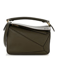 Calfskin Mini Puzzle Bag Khaki Green