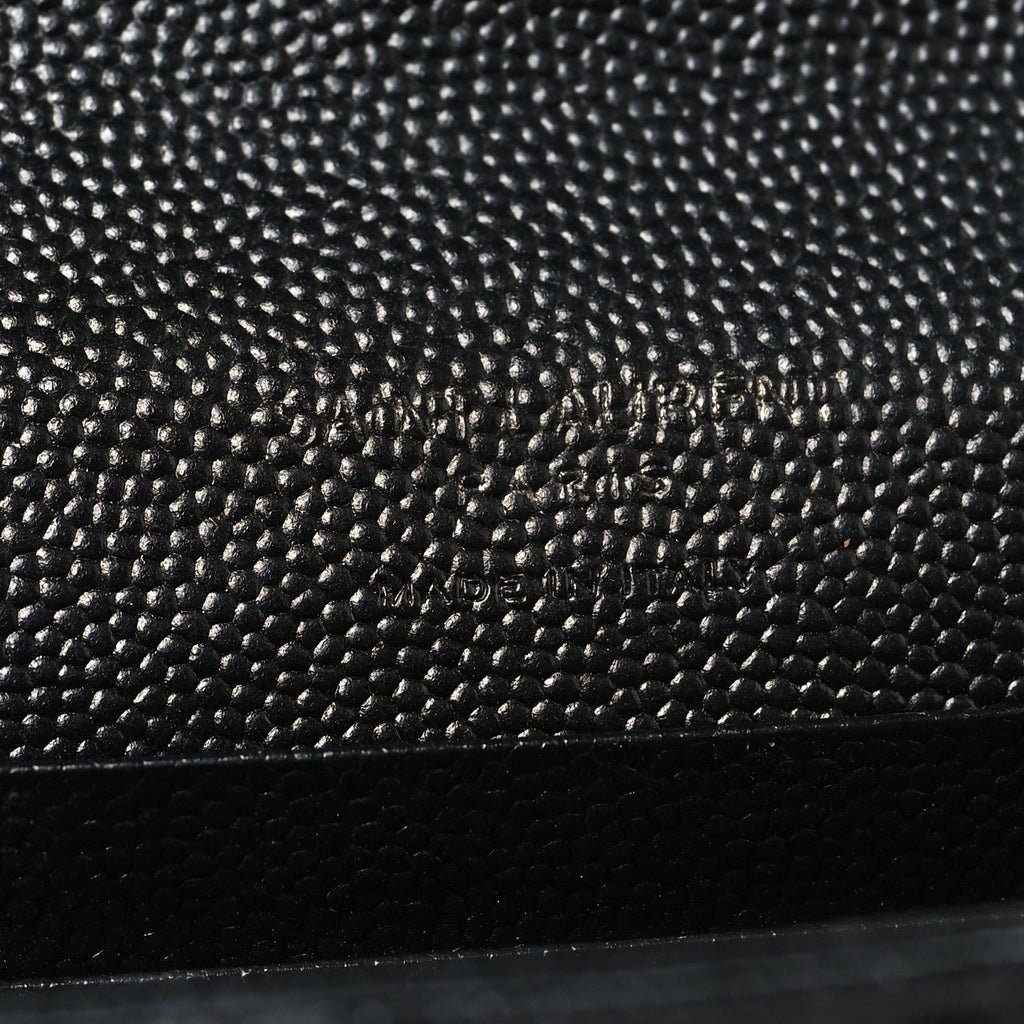 Grain De Poudre Matelasse Chevron Small Monochrome Monogram Envelope Wallet Black