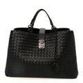 Nappa Intrecciato Large Roma Tote Black