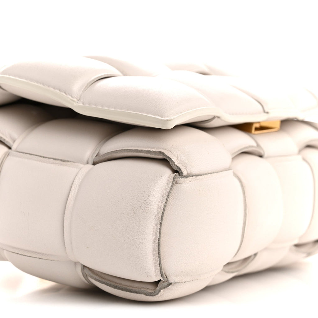 Nappa Maxi Intreccio Padded Cassette Crossbody Bag Chalk