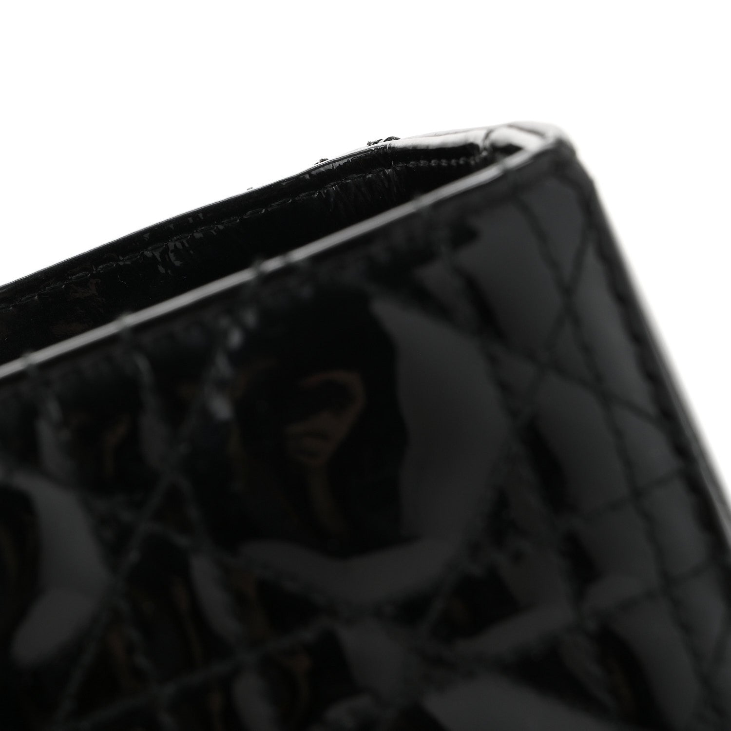 Patent Cannage Large Lady Dior Black