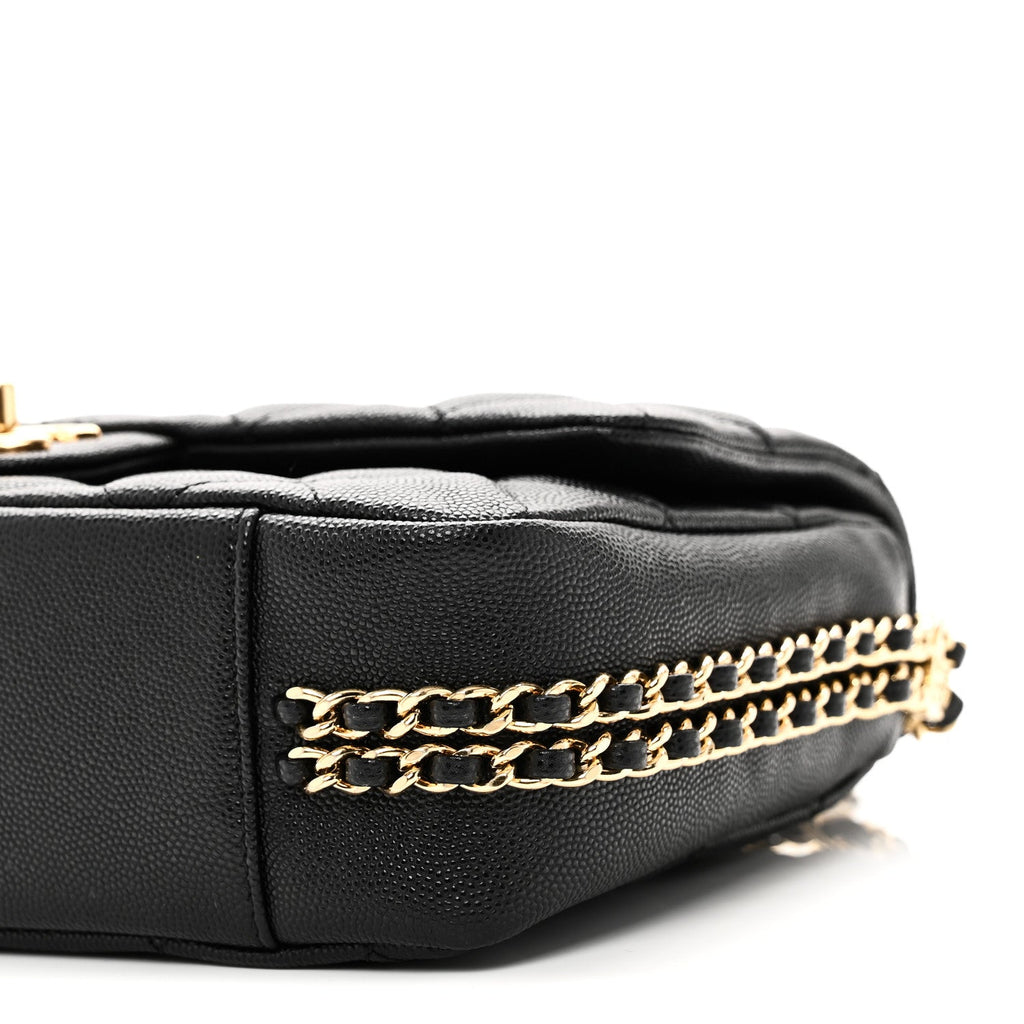 Caviar Quilted Small CC You Flap Black