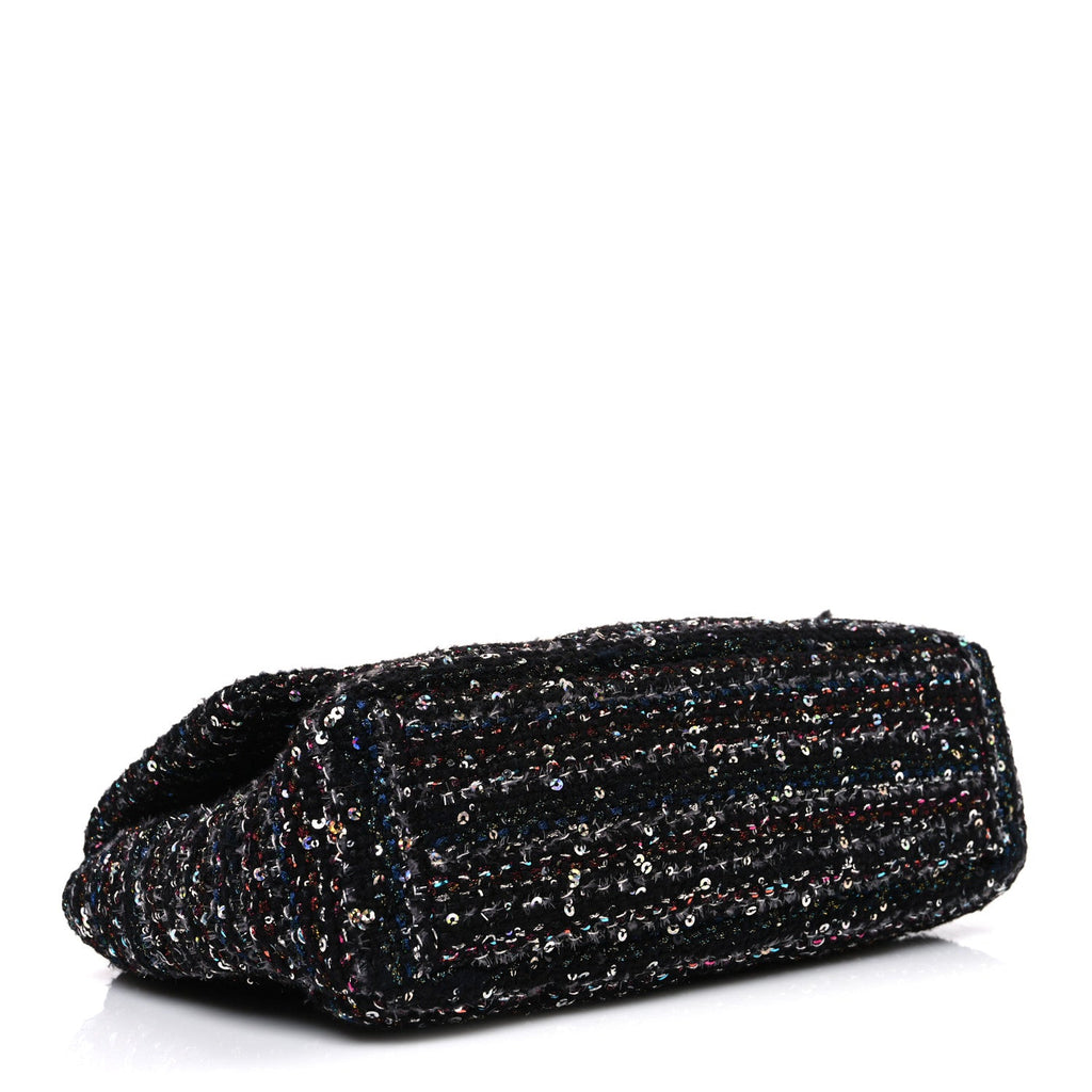 Tweed Sequin Quilted Medium Chanel 19 Flap Black Multicolor