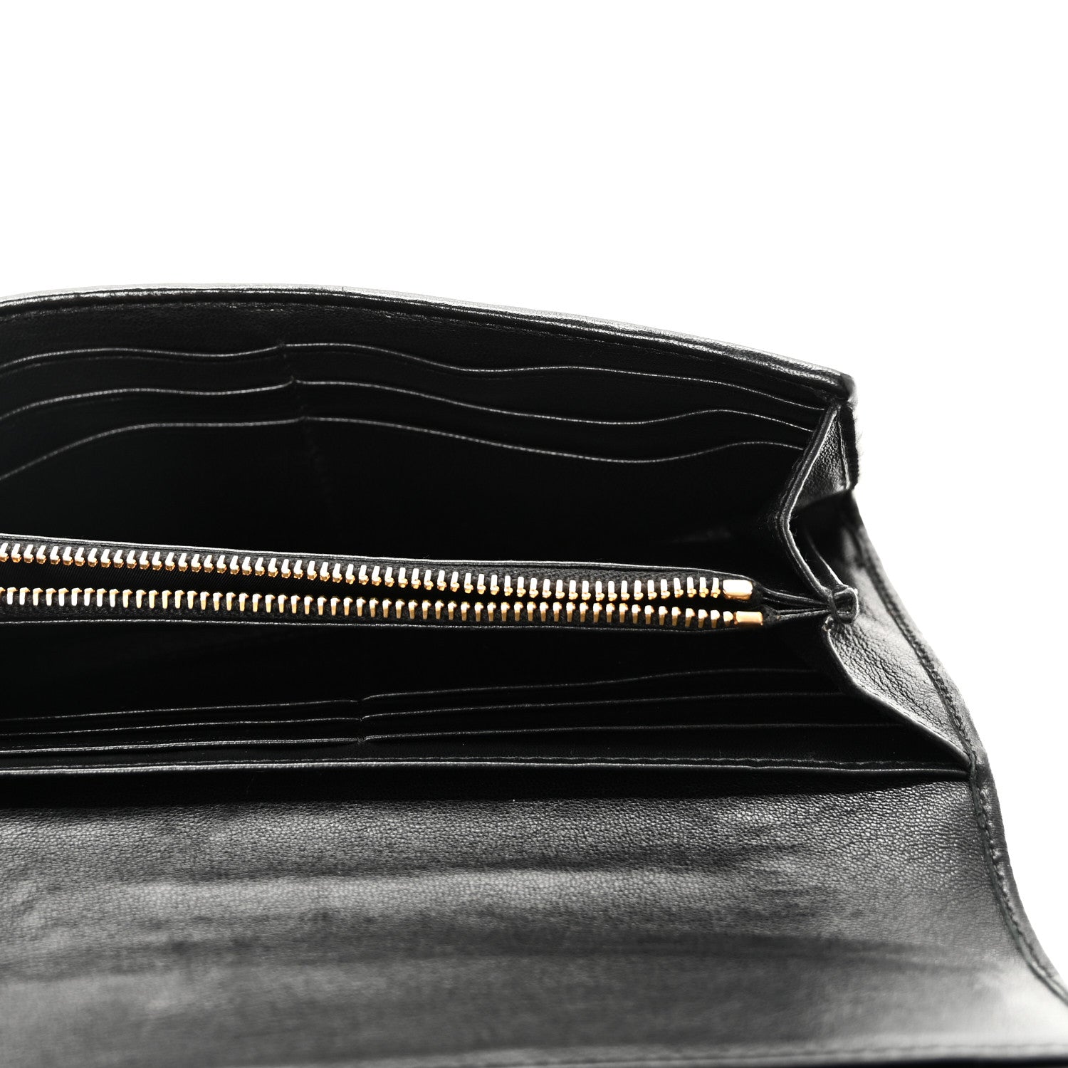 Nappa Quilted Flap Wallet Inchiostro