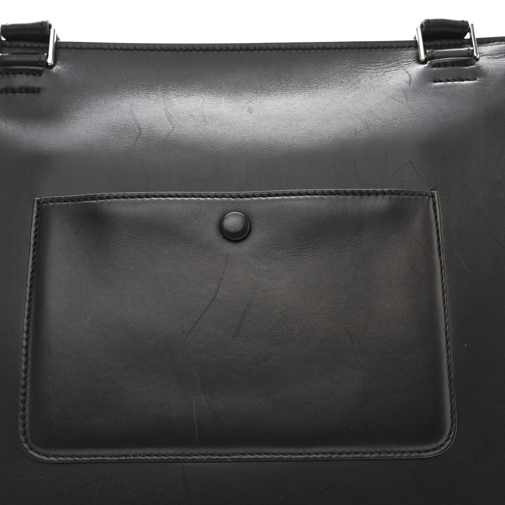 Smooth Calfskin Medium Tri-Color Edge Shoulder Bag Tan