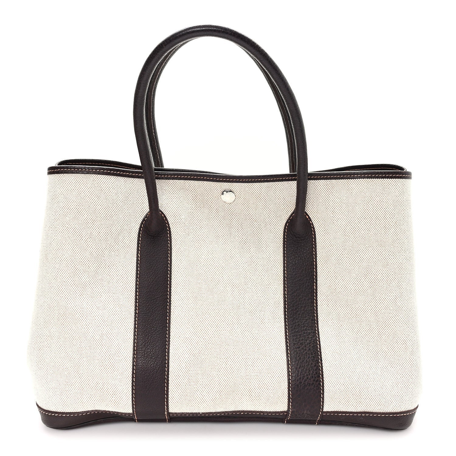 Buffle Skipper Toile Garden Party 36 MM Tote Marron Fonce