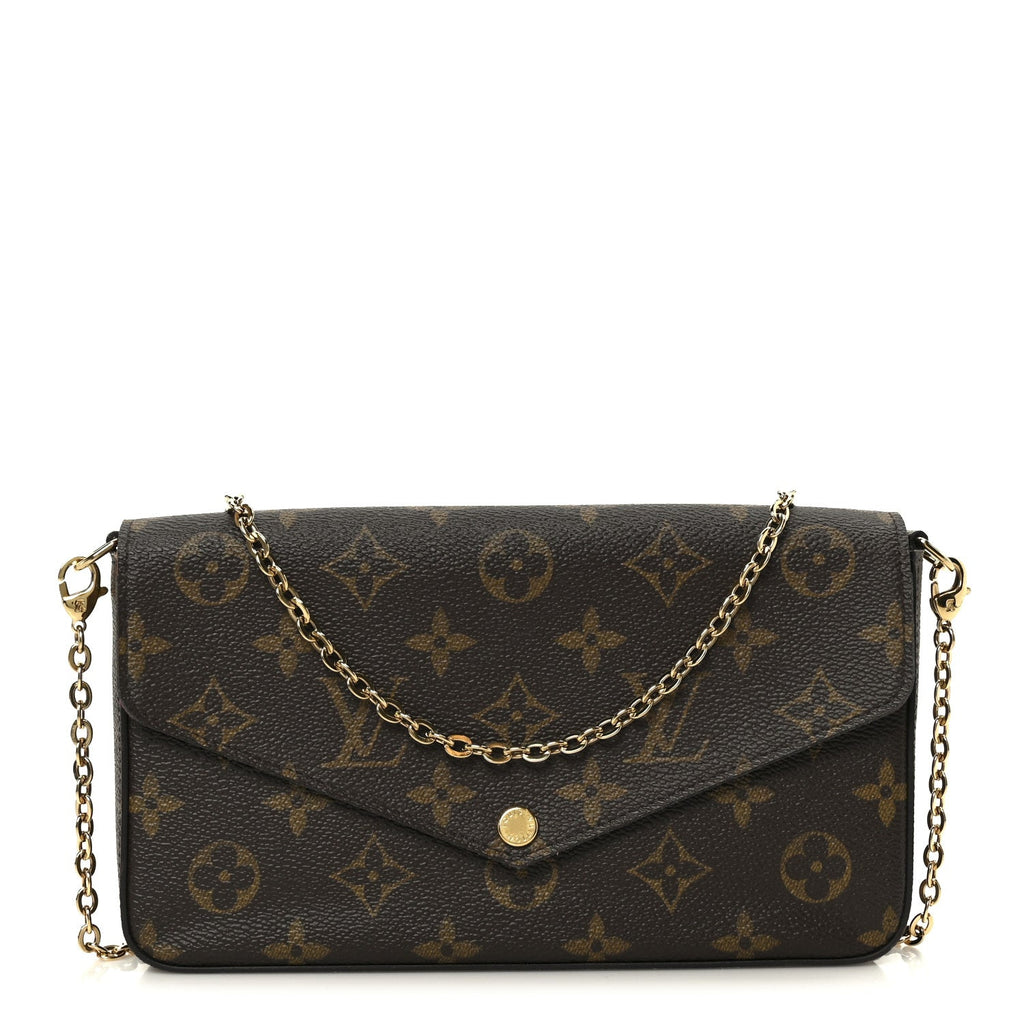 Monogram Pochette Felicie Chain Wallet Fuchsia