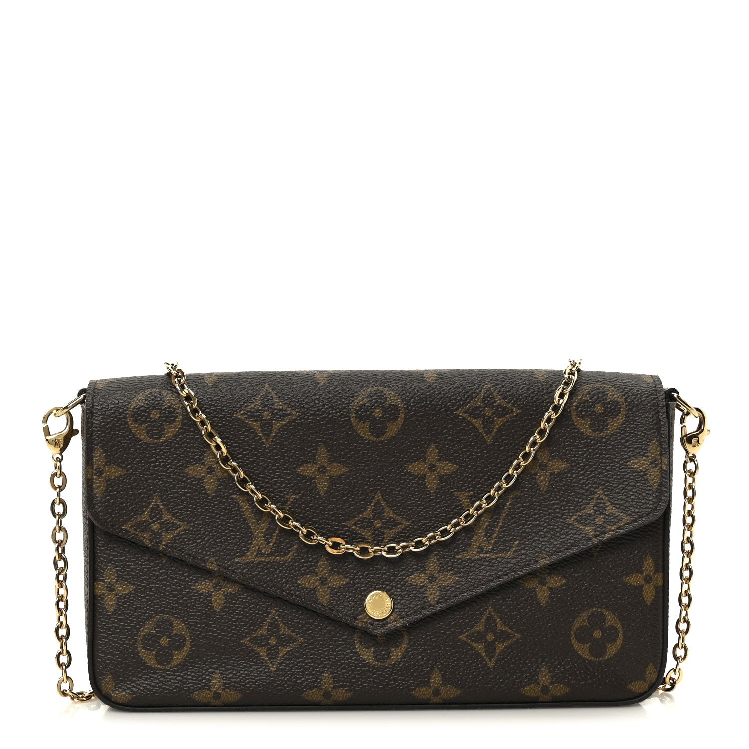 Monogram Pochette Felicie Chain Wallet Fuchsia