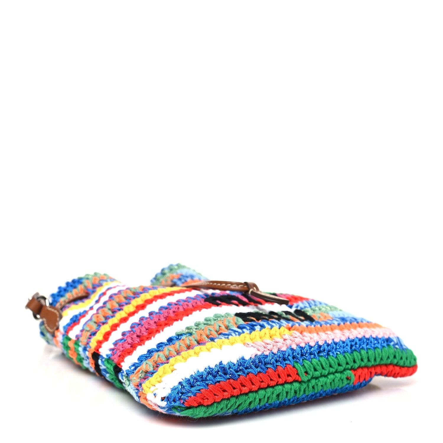 Fabric Crochet Drawstring Pouch Multicolor
