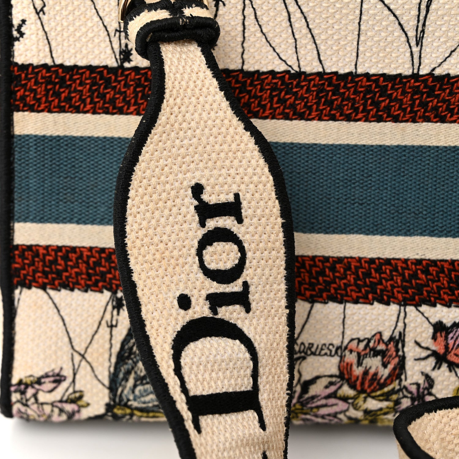 Canvas Constellation Embroidered Medium Lady D-Lite Latte Multicolor