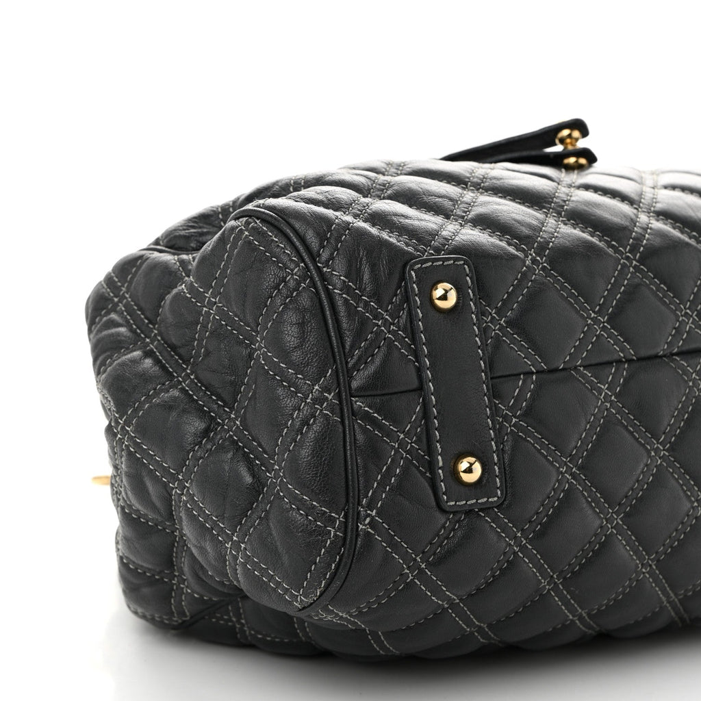 Calfskin Quilted Stam Dark Grey