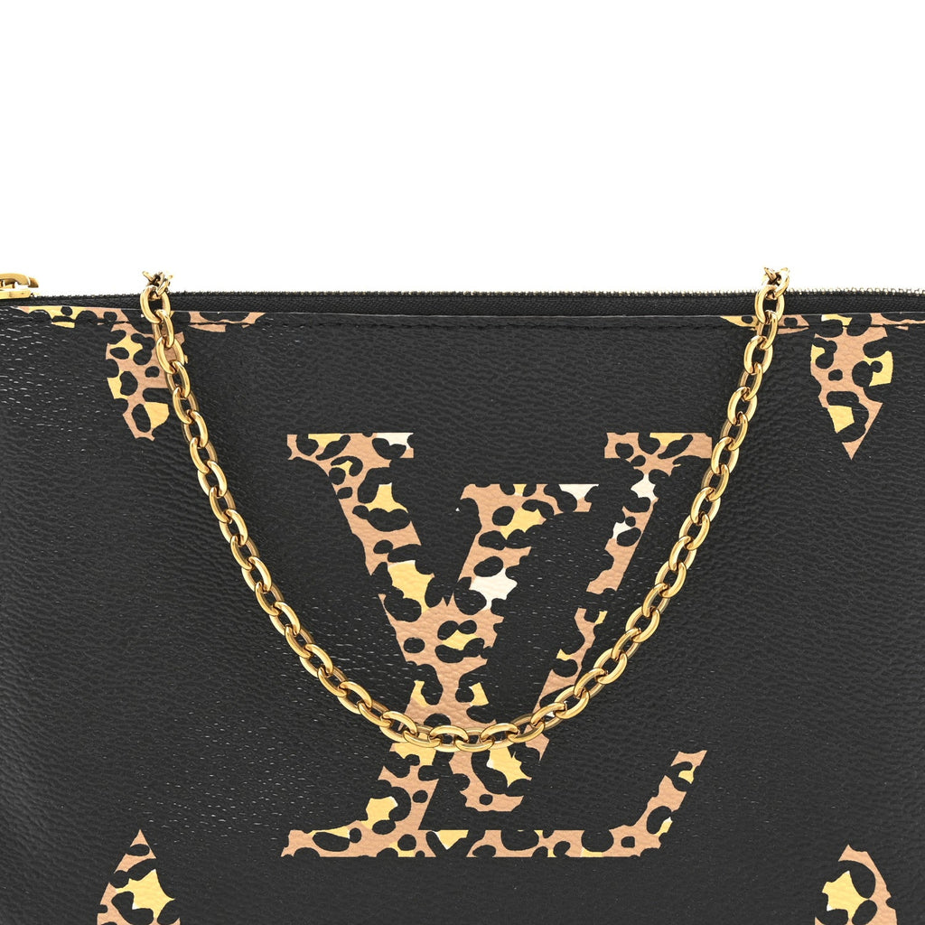 Monogram Giant Jungle Pochette Double Zip Black