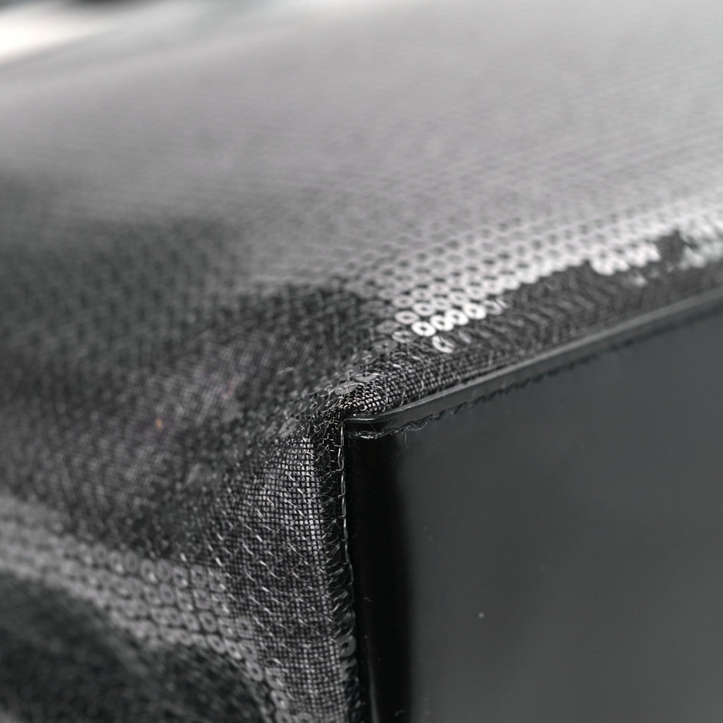 Mesh Sequin Spazzolato Logo Tote Black