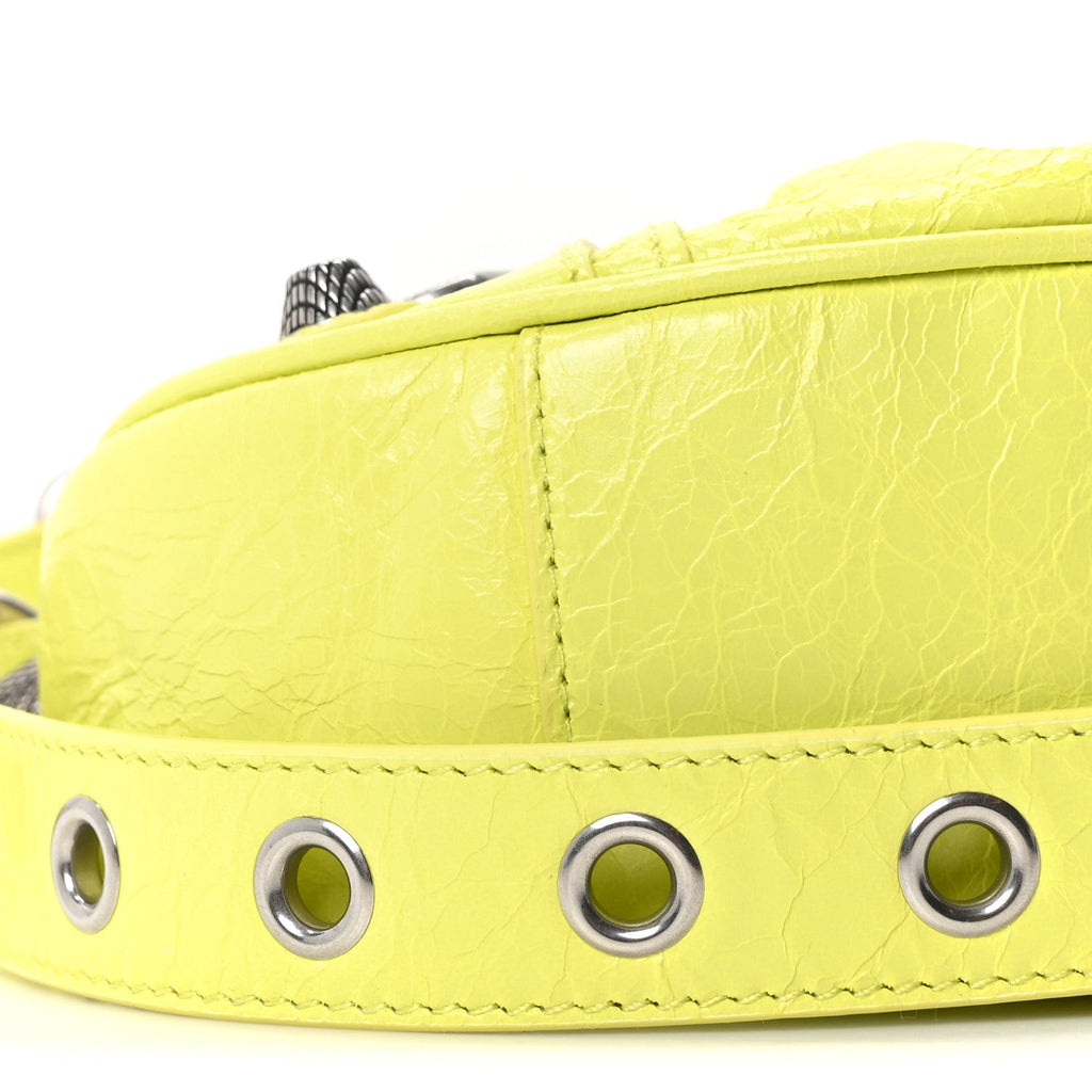 Agneau Arena Le Cagole Shoulder Bag XS Lime