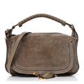 Suede Calfskin Small Marcie Shoulder Bag Boyish Brown