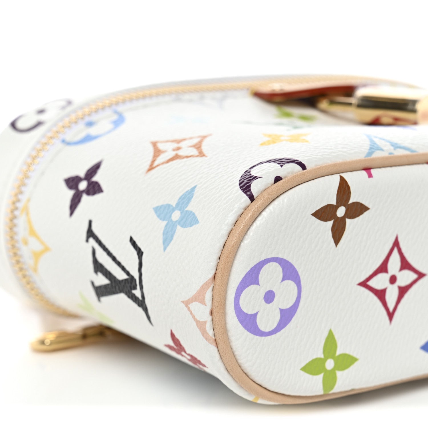 LV x TM Monogram Multicolor Vanity Chain Pouch White