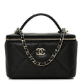 Caviar Quilted Top Handle Long Vanity Black
