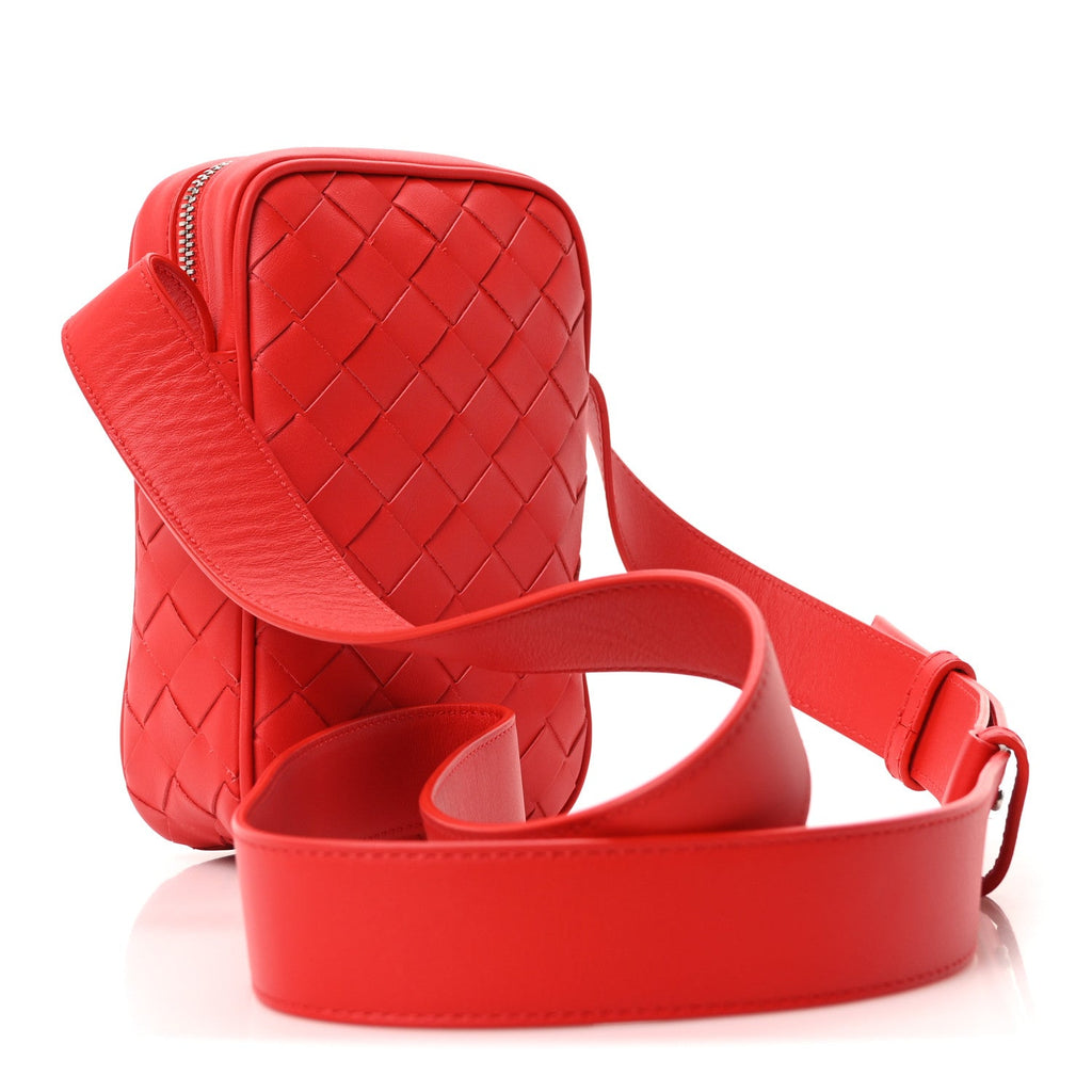 Nappa Intrecciato Phone Case Crossbody Bag Redstone