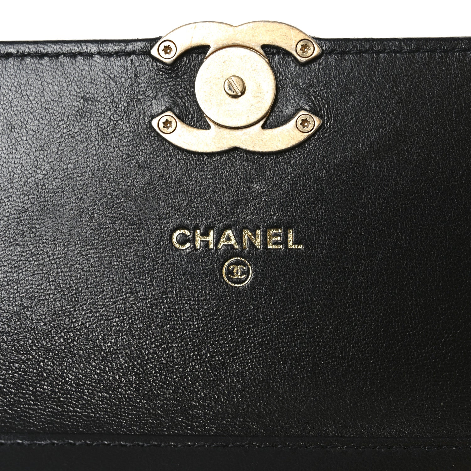Lambskin Quilted Double Chain Flap Phone Holder With Chain Black